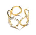 gold plated ring adjustable white stone gold plated rings for women elegant ( random design). 