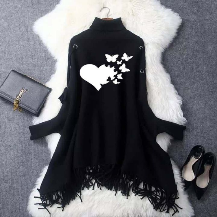 Women's%20Ayelet%20Printed%20Batwing%20Poncho.%20%20Fabric%20Two%20Fleece%20Best%20For%20Winters%20%20Standard%20Free%20Size.%20Chest%2035%20Length%2030%20%20-%20-%20Image%204