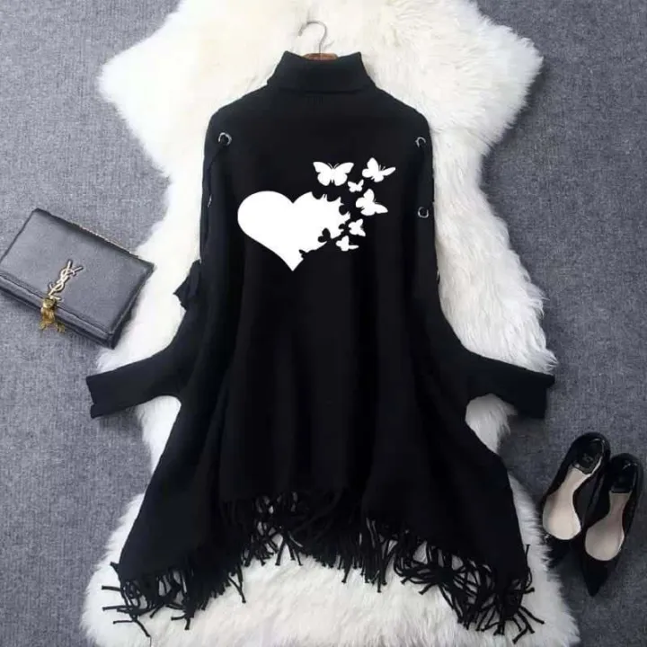 Women's%20Ayelet%20Printed%20Batwing%20Poncho.%20%20Fabric%20Two%20Fleece%20Best%20For%20Winters%20%20Standard%20Free%20Size.%20Chest%2035%20Length%2030%20%20-%20-%20Image%204