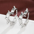 Unique Spike Rivet Heart Earrings For Women, Ear Buckle Piercing Goth Jewelry Aretes.