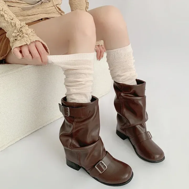 Night%20Teaching%20Room%20Foot%20Sock%20Women's%20Autumn%20Hose%20Gray%20Stepping%20Leg%20Warmer%20Ballet%20Sle%20White%20Pile%20Socks%20Calf%20Socks%20-%20Image%206