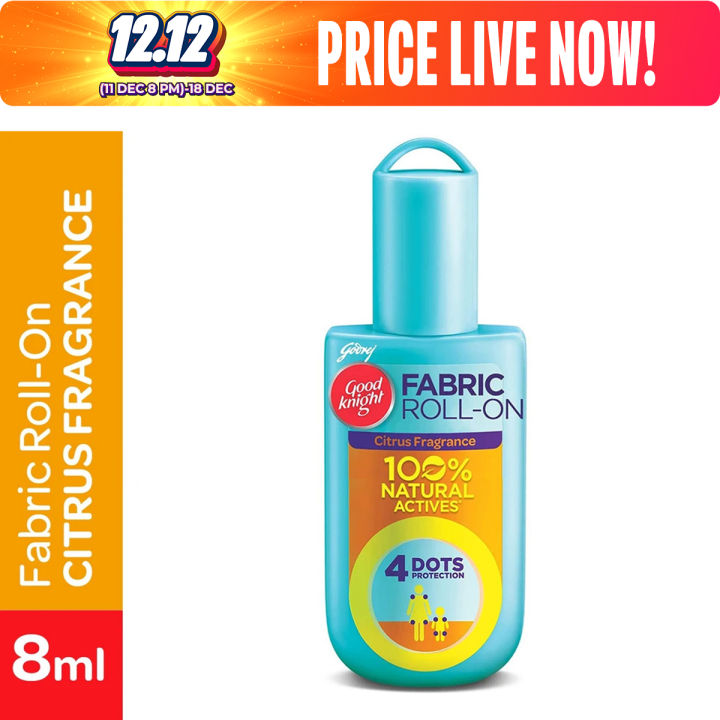 Good knight 100% Natural Mosquito Repellent Fabric Roll-On | 8-Hour Protect | Bubblegum - 8 ml