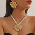 3 Pcs/set Simple Fashion Starfish Pendant Necklace Ocean Style Party Banquet Exaggerated Earrings Personalized Women Jewelry Set. 