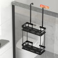 1pc Over The Door Shower Caddy, Bathroom Storage Rack, Bathroom Hanging Shelf, Double Layer Shower Shelf, Bathroom Caddy Organiz.