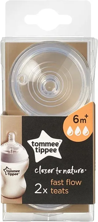 Tommee%20Tippee%20Baby%20Bottle%20Teats,%20Anti-Colic%20Valve,%20Soft%20Silicone,%20Fast%20Flow,%203m+,%20Pack%20of%202%20-%20Image%203