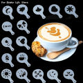 16PCS Coffee Stencils Fancy Coffee Printing Model Milk Cake Stencils Cappuccino Mold Cake Drawing Mould Home Kitchen Supplies. 