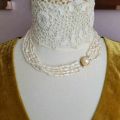 Vintage freshwater rice pearls necklace. Multi-strands freshwater pearl.... 