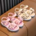 Girls Flowers Sandals Kids Sweet Princess Shoes for Party Wedding Kids Leather Sandals French Style Chic Summer Fashion 2025 New Casual Non-Slip. 