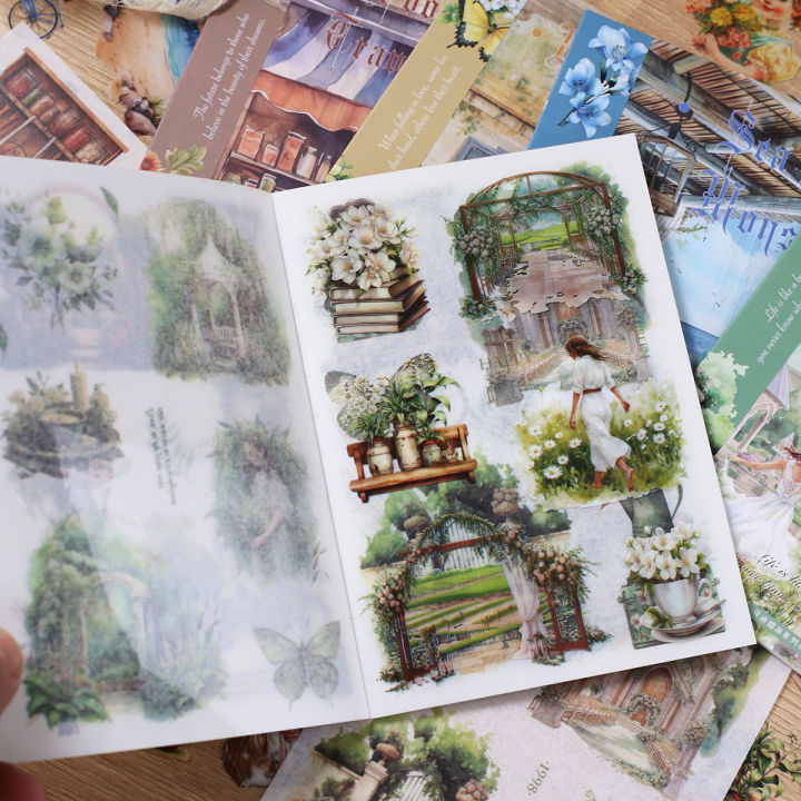 Journamm 10sheets Vintage PET Stickers Washi Paper Stickers DIY ...