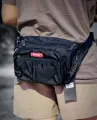 Weli's s5484 black beautiful nylon material waterproof adjustable strap travel sports chest pack rider bag. 