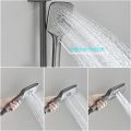 Piano Key Shower Set Gray Bathroom Digital Display Faucet Shower System Set Bathtub Hot and Cold 4 Functions Tap Shower Set,Grey 4 Mode LED. 