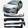 Full Body Kit For Toyota VIOS 2008 2009 2010 ,Plastic Bodykit Includes Front Bumper Lip,Rear Bumper Lip,Side Skirt - Without Paint. 
