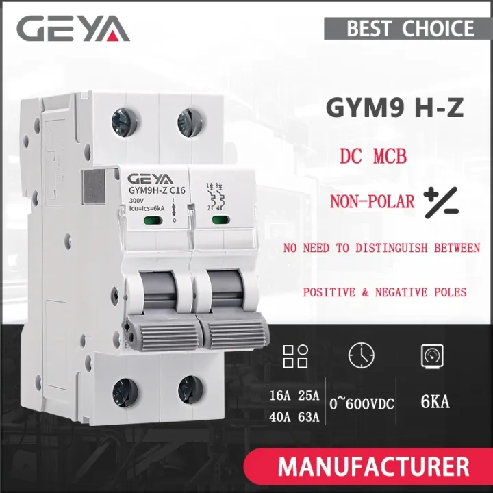GEYA MCB DC-Leitungsschutzschalter MCB 1/2P 6-125A PV-Trennschalter PV Batterie