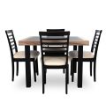 four seater dinig table set, wooden 4 seater dinig table set, wooden chairs wooden frame, wooden frame, wooden top. 