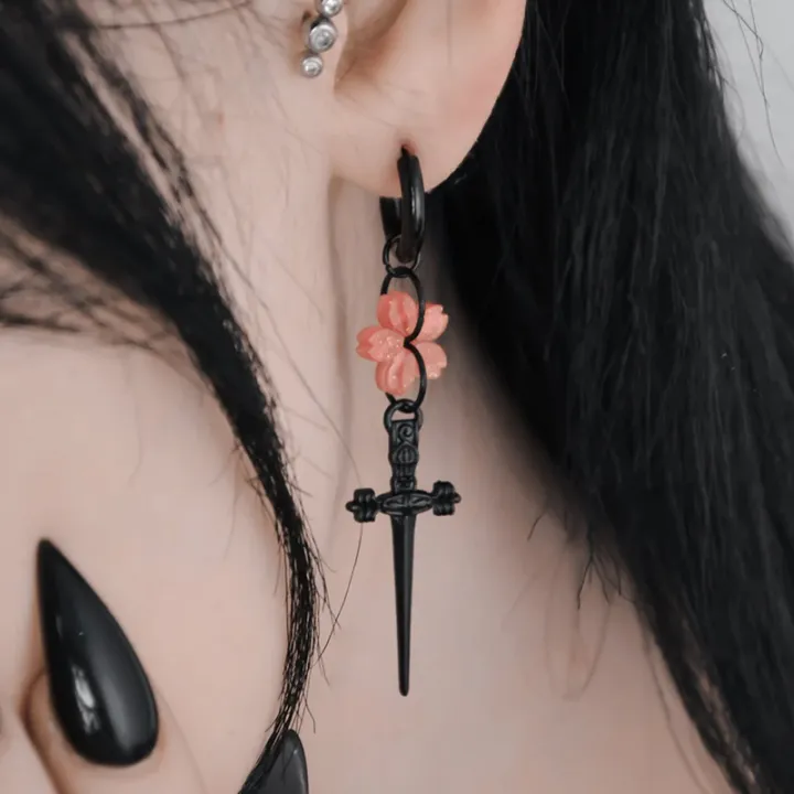 Punk%20Black%20Sakura%20Blade%20Earrings%20Gothic%20Cherry%20Blossom%20Sword%20Pendant%20Small%20Hoop%20Earrings%20Japanese%20Jewelry%20-%20Image%203