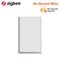 Manhot Tuya ZigBee US Smart Light Switch 1-4 Gang Push Button Wall Switch No Neutral Wire Required Work With Alexa Google Home lightify. 