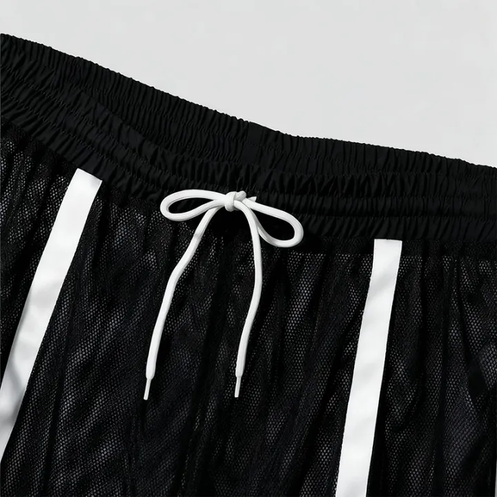 Men's%20Mesh%20See-through%20%20Shorts%20Fashion%20Patchwork%20Drawstring%20Beach%20Shorts%20Leisure%20Sport%20Shorts%20for%20Man%20Pajamas%20Home%20Underwear%20-%20Image%204