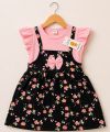 1-2 and 7-10 Years Baby Girls Overall Print Dress 1 piece. 
