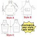Customized Logo Adjustable Apron Canvas Work Apron With Pocket for Restaurant Kitchen Beauty Hairdressing Cafe Waiter Work Apron. 