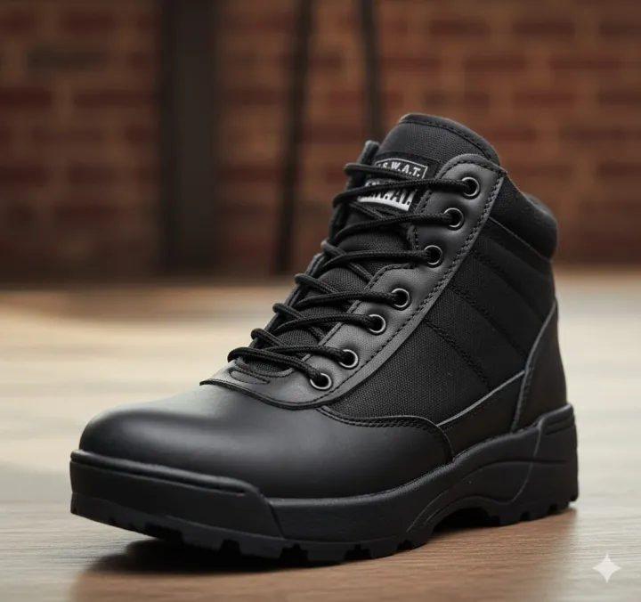 swat%20Work%20Men's%20Sublite%20Cushion%20Tactical%20Mid%20Cut%20Soft%20Toe%20Shoe%20Black%20Military%20Boot%20-%20Image%207