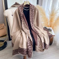 New Luxury Cashmere Plaid Leopard  Scarf Winter Women Pashmina Shawls Warm Blanket Wraps Female Thick Scarves Bufanda Scarves. 