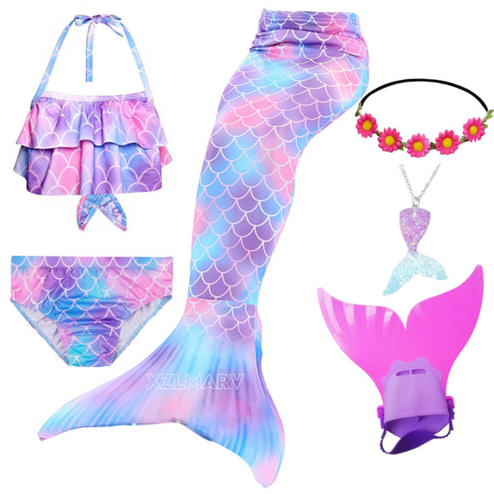 Kids Mermaid Tail for Girls Swimsuit Children the Little Mermaid ...