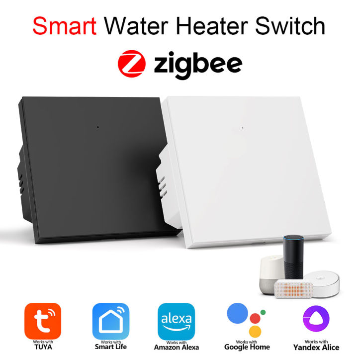 Zigbee Water Heater Large Button Switch Remote and Timer Control Tuya Smart Life App Compatible with Alexa and  Home