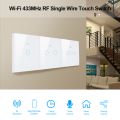Tuya WiFi Smart Touch Switch 1/2/3Gang Wall Light Switches EU Two Wiring Methods LED Smart Life Home Via Alexa  Home lightify. 