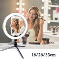10 Inch LED Ring Light Photographic Selfie Ring Lighting with Phone Holder for Tiktok Youtube Makeup Video Live Studio Ring Lamp.
