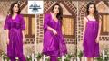 Luxury Nighty Set 3 Piece For Women honeymoon night dress, Romantic Night Dress / Hot Bridal Night Suit ,3 piece nighty set(GOWN + Inner Dress + Trouser) -Black. 