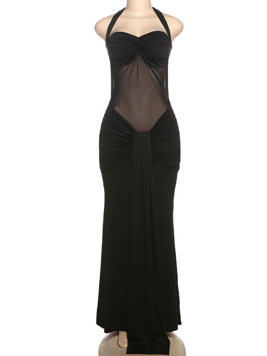 Nibber%20Halter%20Mesh%20Patchwork%20Dress%20Women%20Summer%20Trend%20Off%20Shoulder%20Backless%20Ruched%20Ribbon%20Midnight%20Prom%20Party%20Hipster%20Vestidos%20-%20Image%207