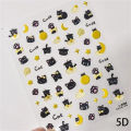 Cute Jelly Pink Cat Paw Print Lovely Kitty Puppy Dog Cartoon 5D Embossed Relief Self Adhesive Nail Art Sticker 3D Manicure Decal. 