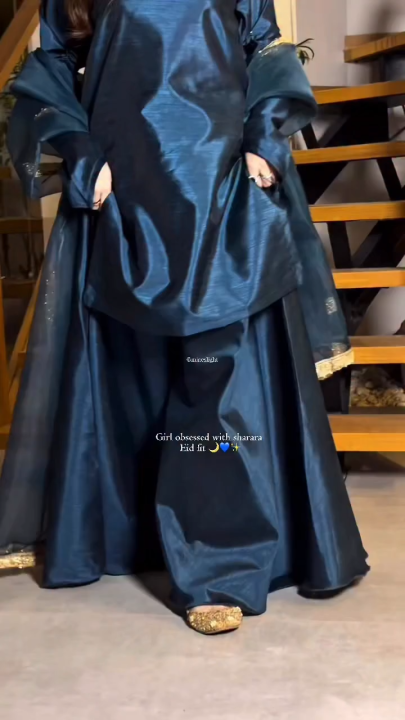 Elegant Silk Shirt Dupatta & Gharara for Women Wedding 3pcs