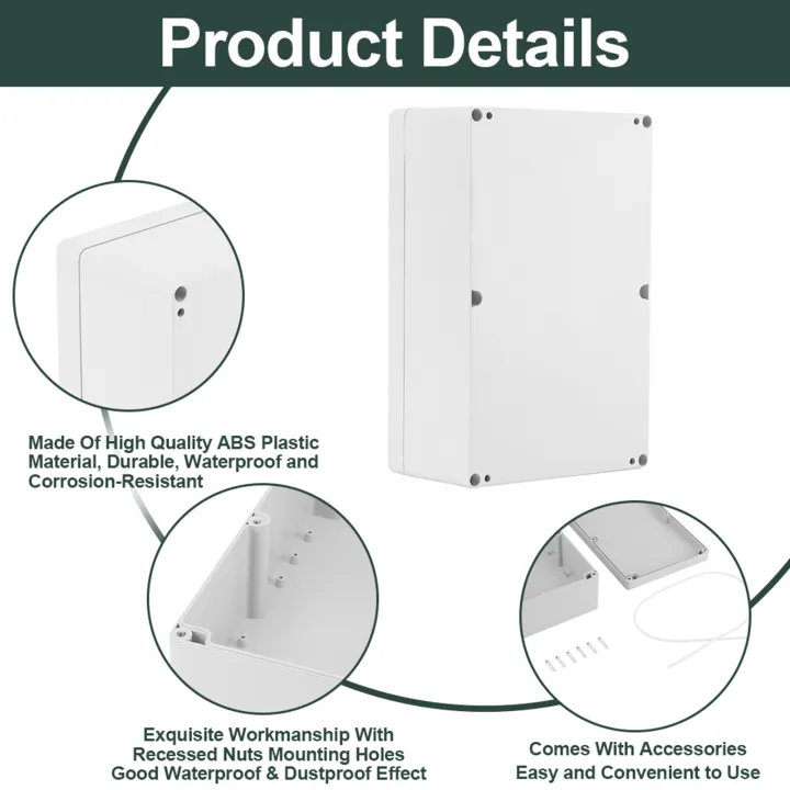 230x150x85mm%20Wiring%20Junction%20Box%20Water%20resistant%20White%20Plastic%20Enclosure%20Project%20Case%20DIY%20Junction%20Box%20IP65%20Waterproof%20-%20Image%205