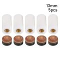 5Pcs/Pack 10/11/12/13mm Billiard Replacement Set Pool Cue Tips Pool Billiard Cue Stick Ferrules Screw-On Tips for Snooker.