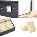 Watch Organizer Storage Boxes for Travel Watches Pu Leather Glass Case Display Multi-Purpose Storage Box for Watch and Jewelry. 