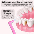 20Pcs/box L Shape Push-Pull Interdental Brush Orthodontic Toothpick Teeth Tooth Pick ToothBrush Oral Hygiene Care.
