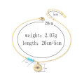 INS fine jewelry 14k 18K Gold Plated Bohemia beach Turquoise Beaded Anklet 925 Sterling Silver Devil's Eye Anklets for Women.