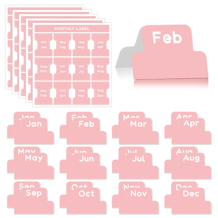 5 Sheets 2 Color Self-adhesive Stamping Labels Monthly Planner Tabs ...