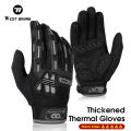 WEST BIKING Plus Velvet Protective Functional Glove Warm Winter Motor Glove Touchscreen Cycling Gloves Thermal Outdoor Ski Glove. 
