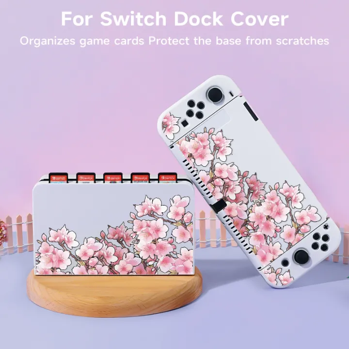 2%20Pcs%20Peach%20Blossom%20Powder%20%20Theme%20Pattern%20Protective%20Case%20with%20Base%20Cover%20Set%20for%20Switch%20OLED/Switch%20NS,%20Can%20Store%205%20Game%20Cards%20-%20Image%203