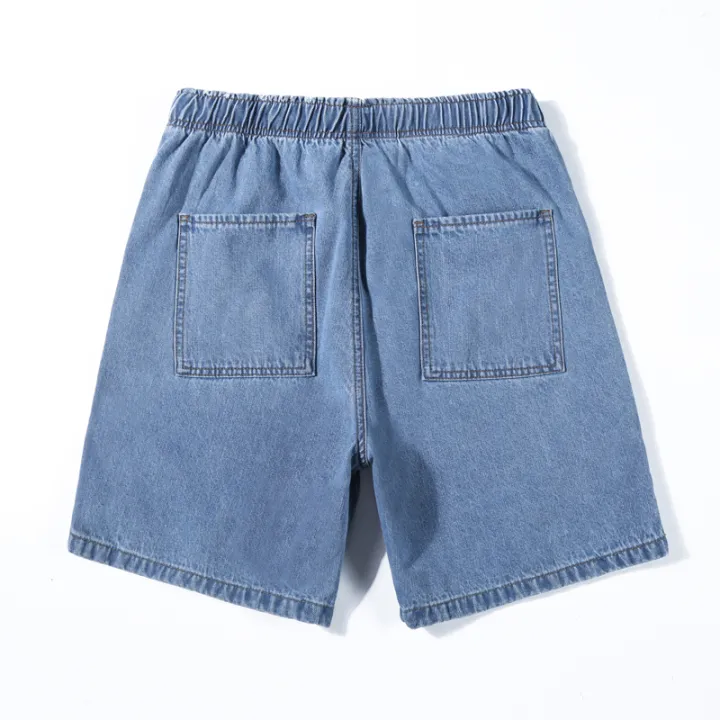 New%20Summer%20Thin%20Men's%20Denim%20Shorts%20Elastic%20Waist%20Drawstring%20Loose%20Straight%20Blue%20Casual%20Bermuda%20Jeans%20Short%20Male%20City%20Boy%20Y2K%20-%20Image%206