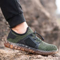 Men Steel Toe Safety Work Shoes Mesh Breathable Lightweight Comfortable Industrial Construction Shoes Puncture Proof Anti Slip.