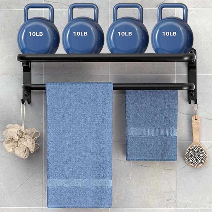 50CM%20Matte%20Black%20Folding%20Holder%20With%20Hook%20Towel%20Holder%20Wall%20Mount%20AluminumTowel%20Rack%20Bathroom%20shower%20rack%20Bathroom%20Accessories%20-%20Image%203