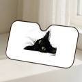 Black And White Cat Car SunShade Windscreen Front Window Visor 70x130cm Sun Visor Solar Protect Plaid Novelty Car.