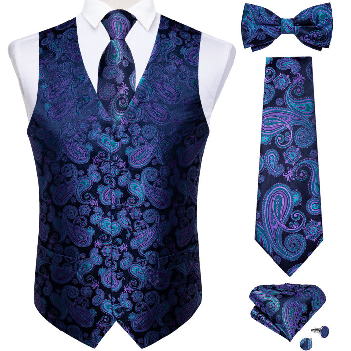 Men's%20Black%20Solid%20Paisley%20Suit%20Vest%20with%20Necktie%20Bow%20Tie%20Handkerchief%20Cufflinks%20Formal%20Waistcoat%20for%20Wedding%20Prom%20Tuxedo%20-%20Image%207