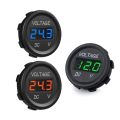 Car Motorcycle Voltmeter DC 5-48V Mini Digital WaterproofLED Panel Tester Display Round Volt Meter Gauge. 
