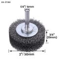 5Pcs/2Pcs/1Pc Rotary Polishing Tool Professional Stainless Steel Wire Brush Wheel 2" 50mm Rust Removal Edge Grinding Brush. 