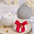 Christmas Relief Snows Berry Candle Jar Silicone Mold DIY Round Ball Storage Box Molds Plaster Resin Making Kit Xmas Crafts Deco.