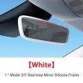 Silicone Rearview Mirror Protection Frame for Tesla Model Y Juniper Model 3 Highland 2026 Rearview Mirror Edge Protection Cover.